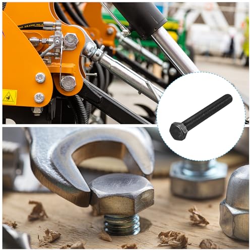 Image of METALLIXITY Hex Head Bolts (1 /2-13 x 4) 10Pcs, 304 Stainless Steel 18-8, Fully Threaded, External Hex Drive, Hex Head Screw Bolt, Black Oxide