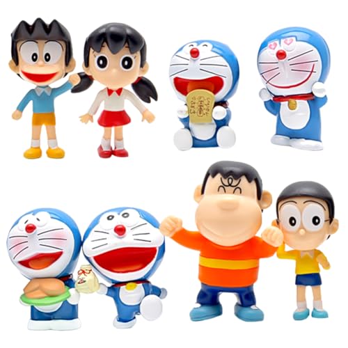 MIFKLMV 8Pcs Toppers per Torta Do-Raemon, Figura Decorativa de Do-Raemon, Figuras...