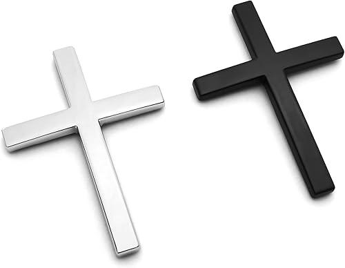 1 calcomanía de metal con emblema de cruz cristiana de Jesús para decoración de guardabarros laterales de maletero de automóvil (plateado)