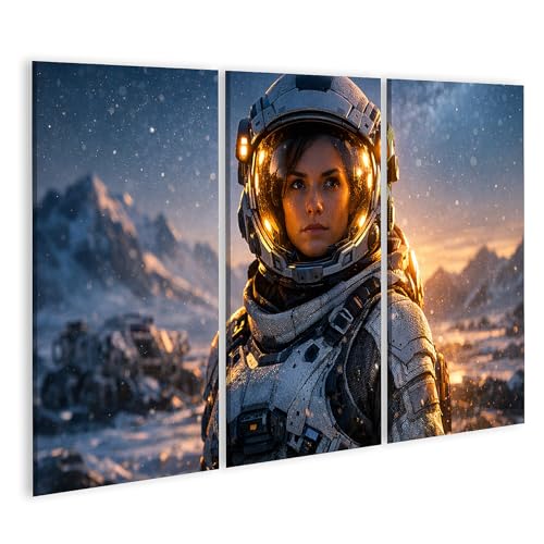 Tableau de science-fiction sur toile astronaute d'art moderne grand format