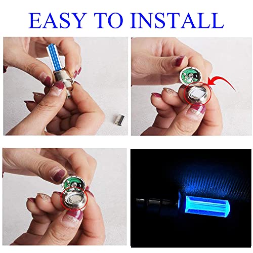 FICBOX 20PCS LED Wheel Lights Valve Cap Light Flash Tyre for Car Bike Bicycle Motorbicycle Wheel Tire Light (20PCS Blue) - Thumbnail 5