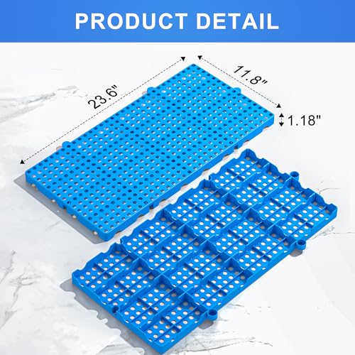 6 Packs Lightweight Plastic Pallets for Basement Storage, 23.6