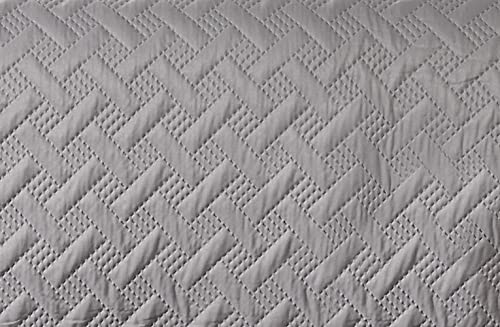 Colcha de cama de matrimonio gris de 250x260 cm marca Linder reversible 3