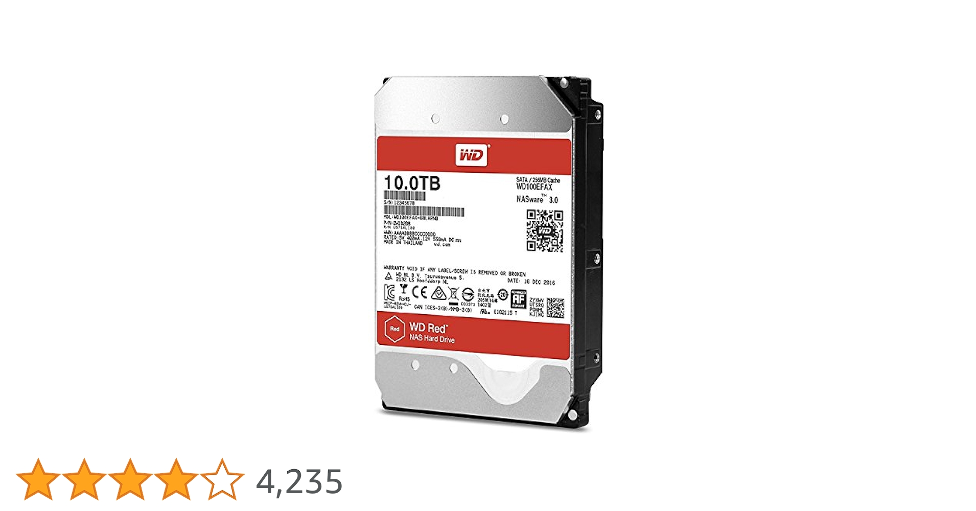 Amazon | Western Digital HDD 10TB WD Red NAS RAID 3.5インチ