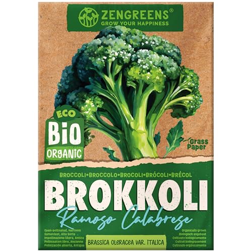 ZenGreens® - Bio Brokkoli Samen - Brokkolisamen - Gemüsesamen für den einfachen Anbau im Garten, Balkon oder Hochbeet - Gemüse Saatgut - Broccoli - Ramoso calabrese ZenGreens® - Bio Brokkoli Samen - Brokkolisamen - Gemüsesamen für den einfachen Anbau im Garten, Balkon oder Hochbeet - Gemüse Saatgut - Broccoli - Ramoso calabrese