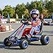 HONEY JOY Pedal Go Kart, 4 Wheeler Toddler Racing Ride On Pedal Car Toy, Forward/Backward, Ergonomic Seat, Handbrake, Steering Wheel, Outdoor Off-Road Go Cart for Kids, Boys Girls Gift (Blue)