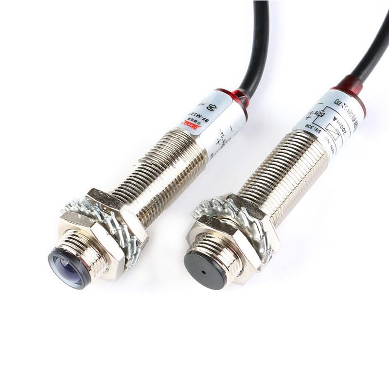 M12 Laser Collimator Photoelectric Switch M12JG-30N1 Laser Sensor Switch Semi Waterproof DC 20 Meters Distance Normally Open B-NPN-O Red Light