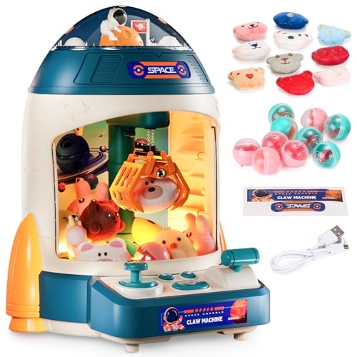 Máquina de garras para crianças, mini máquina de venda automática de foguete de brinquedo, linda boneca de pelúcia, para adolescentes, meninos e meninas, presentes de aniversário para crianças de 6 a