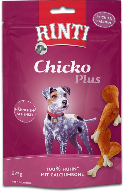RINTI Chicko Plus HÄHNCHENSCHENKEL mit Calcium für Hunde - Doppelpack - 2 x 225g