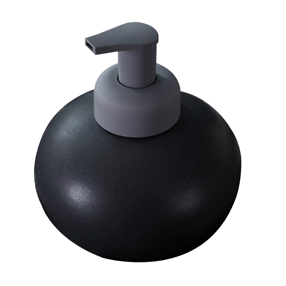 Layboo Ceramics Spherical Foaming Soap Dispensers Pump-Bottles for Kitchen, Bathroom Countertop and Vanities 600 ml(20.49 oz) (Black)
