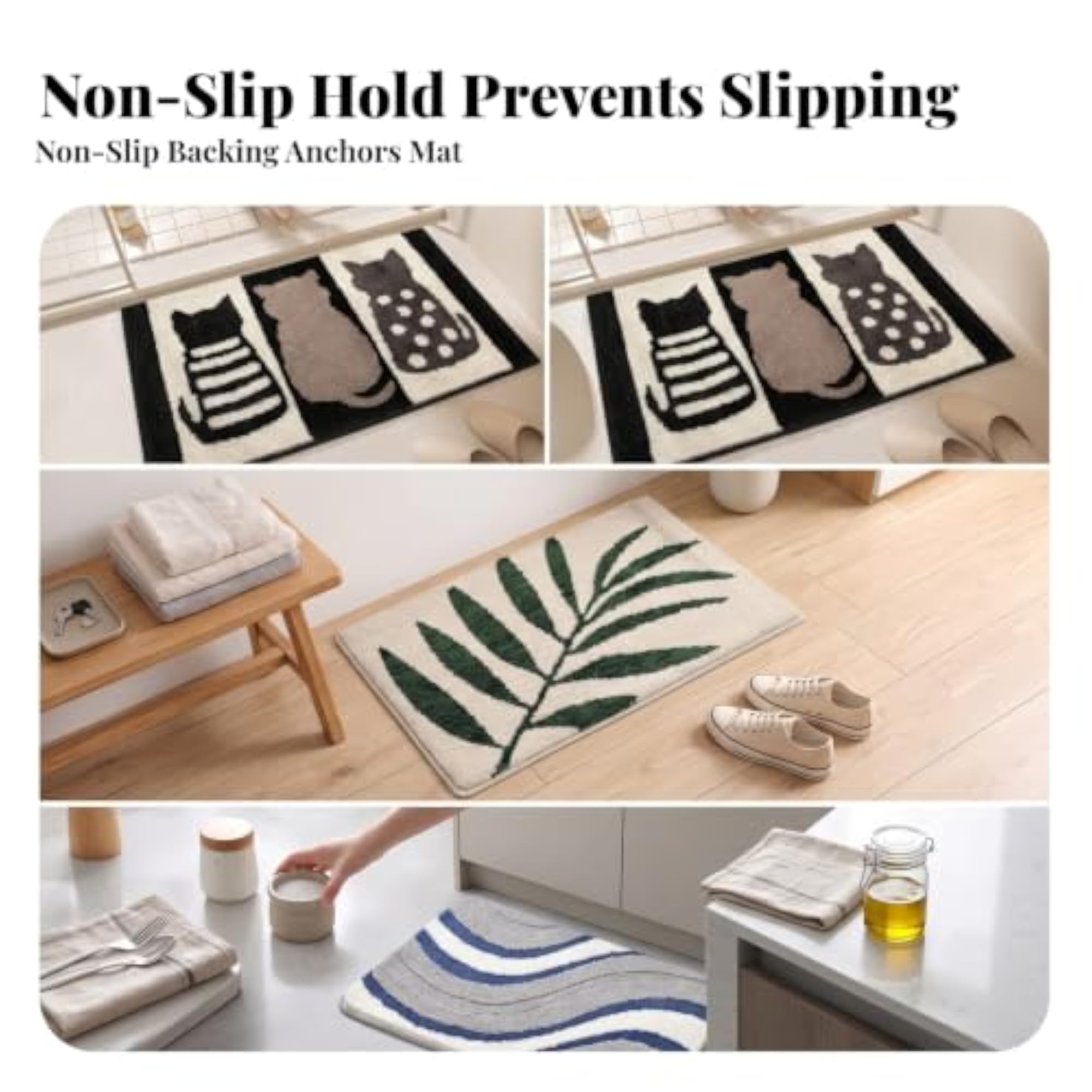 Faux Cashmere Absorbent Bathroom Floor Mat