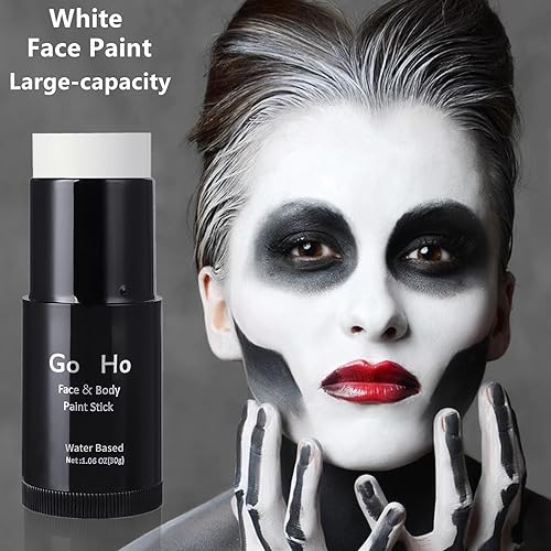 image for Go Ho White and Black Face Paint Stick,Full-coverage Washable Face Bod