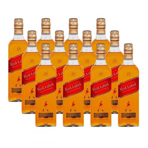 Johnnie Walker Red Label, Whisky Escocês, 750ml, Sabor Tradicional, Caixa com 12 Unidades, Escócia, 40% Teor Alcoólico