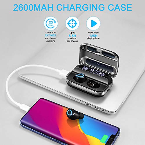 Cuffie Bluetooth Sport, Auricolari Bluetooth Senza Fili con 125 Ore di Ascolto, Ricarica USB-C Prova, IP7 Impermeabile, Bassi Potenziati Cuffie Wireless Touch Controllo, Microfoni Integrati