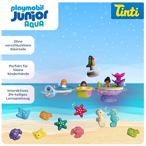 PLAYMOBIL JUNIOR & Tinti | Bunter Badespaß Adventskalender | Nachhaltiger Adventskalender mit Wasserspielzeug | Tägliche Überraschungen für Kinder ab 1 Jahr | Perfektes Weihnachtsgeschenk | 71777