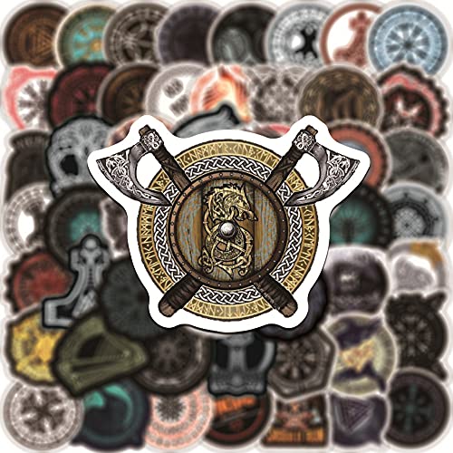 Viking Stickers for Laptop (100 PCS),Gift for Children Teens Adults Girl Boys,Waterproof Stickers for Water Bottle,Totem Vinyl Stickers for Scrapbook,Skateboard,Bike,Phone,Dairy - Image 2