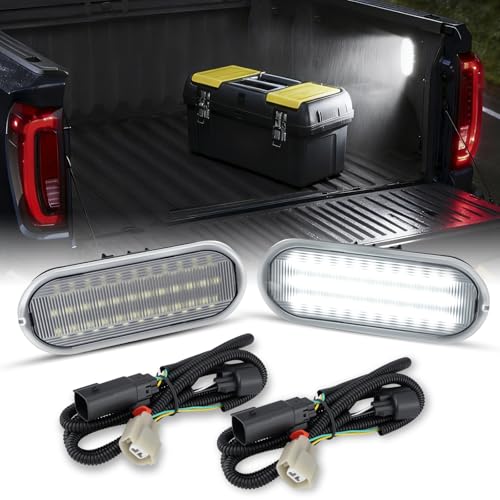 D-Lumina LED Truck Bed Light Cargo Lamp w/Wiring Harness Compatible with Fo'rd 2015-UP F150, 2017-UP F150 Raptor F250 F350 Super Duty, Powered by 40-SMD 6000K White Truck Bed Cargo Lights, Pack of 2