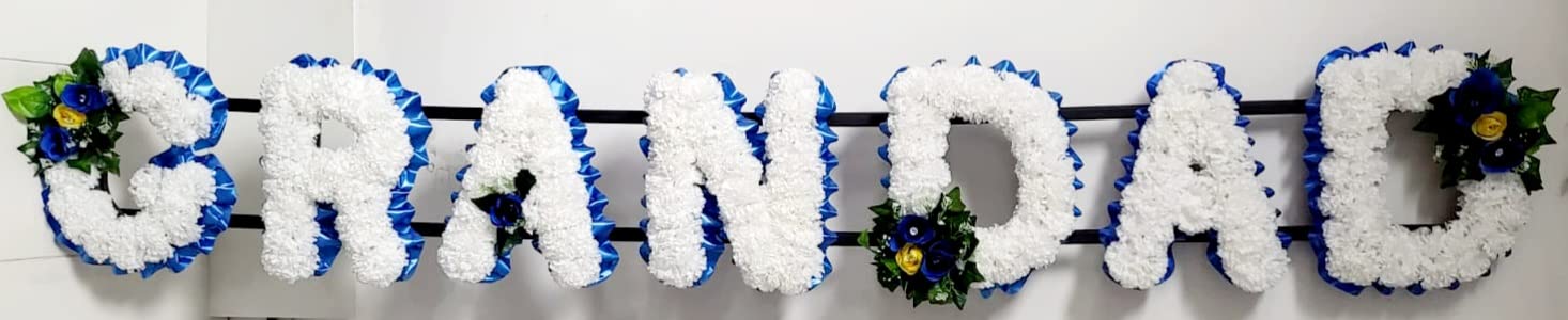 mySilkFlowers GRANDAD Artificial Silk Funeral Flower Letter Tribute Wreath