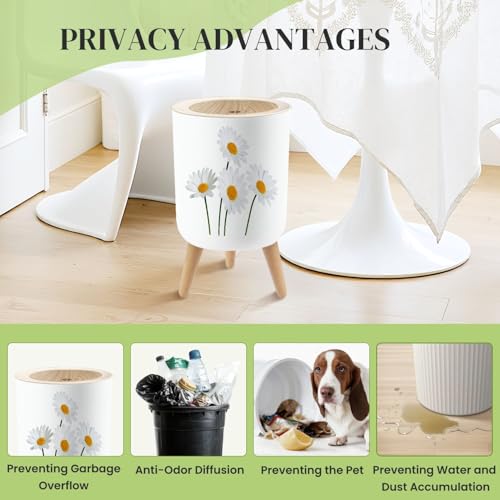 Caneca de basura redonda con tapa y patas 7L miniatura 4
