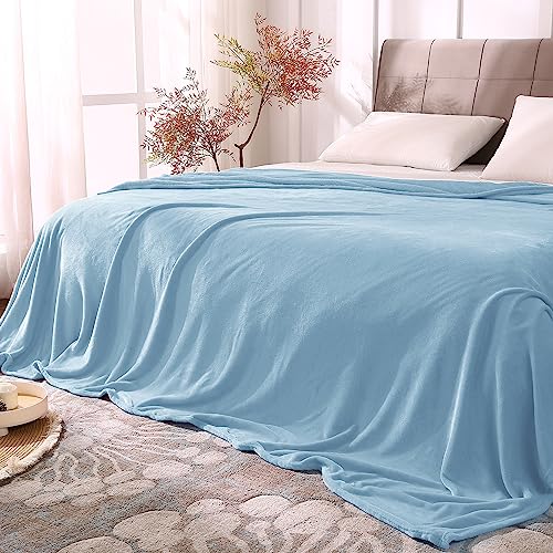 Image of BEDELITE Fleece Blanket King Size Blankets for Bed, Luxury Plush Cozy Fuzzy Blanket 108x90 inches, Super Soft Warm Lightweight Throw Blanket All Seasons Suitable, Washed Blue