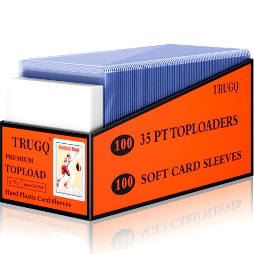 TRUGQ 3"x4" Toploaders Card Sleeves,100 Hard Toploaders +100 Penny Sleeves