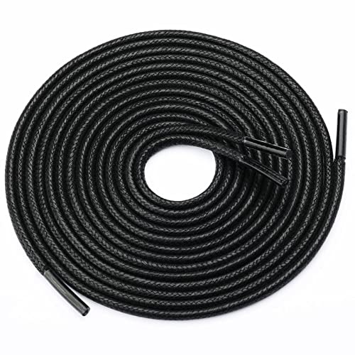 Image of Handshop 3 Pairs Dress Shoe Laces | 3 /32 inch Thin Round Waxed Shoelaces | Polished waxed sheen, tightly woven cotton, secure tie, for oxfords, derbies and chukka boots, 23 inch-63 inch sizes and 15 colors