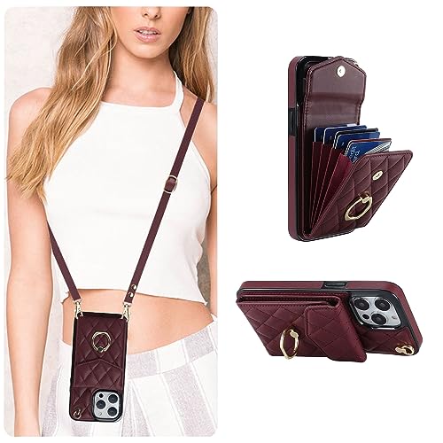 QLTYPRI Crossbody Wallet Case for iPhone 13 Pro Max