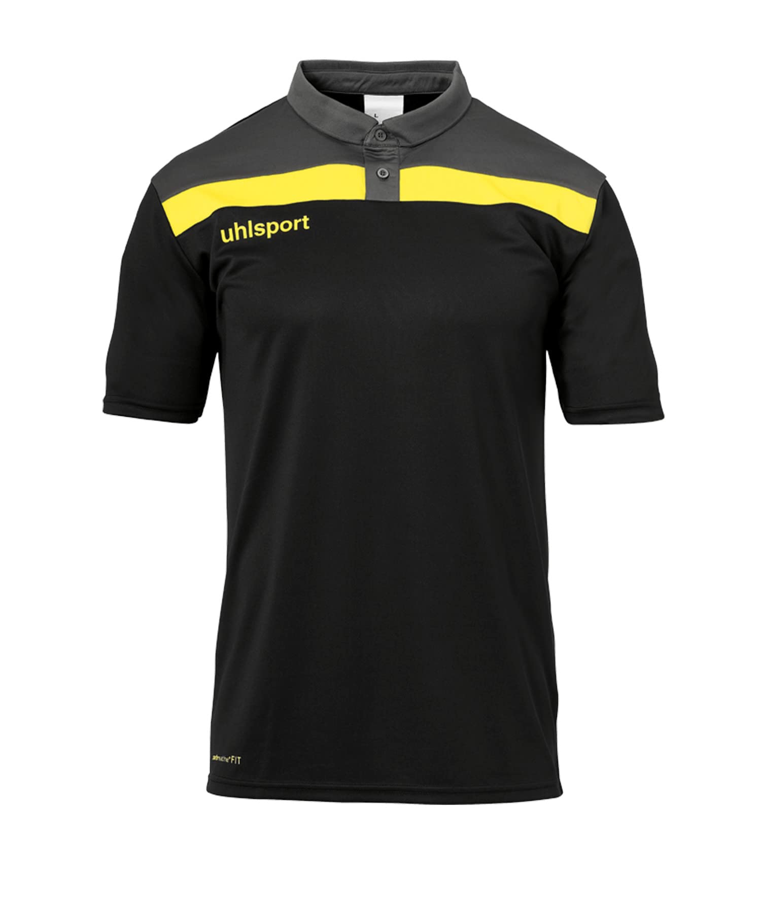 Uhlsport Offense 23 Polo Children's Polo - Black/Anthra/Lime Angel, 152