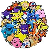 25 Pcs Cute Cartoon Poke Mon for Croc Shoe Charms for Boys, Cute Pika Chu for Croc Shoe Charms Pins for Kids Girls, Party Gifts Bracelet Wristband, Shoe Decoration Accessories