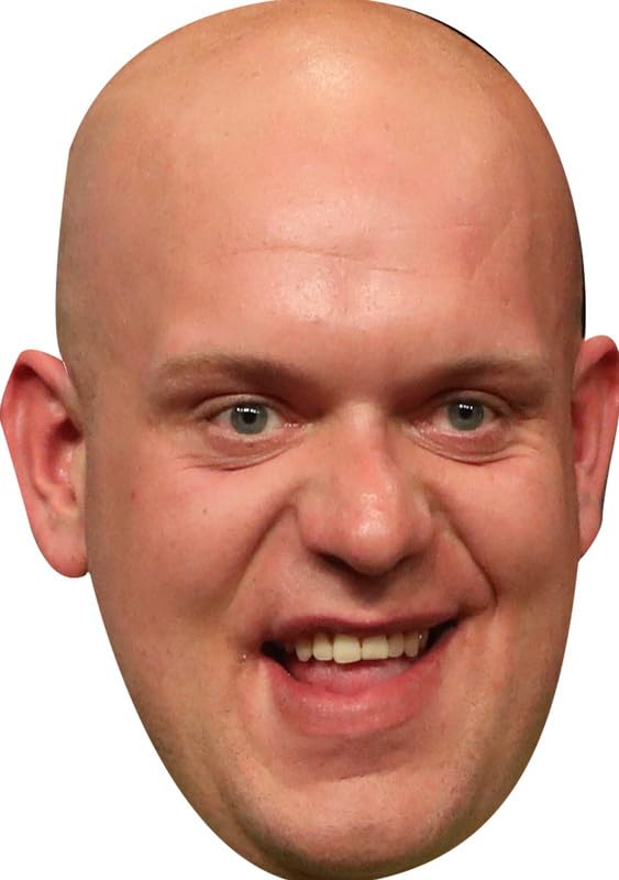 FoxyPrinting Michael van Gerwen Celebrity Cardboard Party Face Mask – Professional Darts Player, Fancy Dress Costume Accessory for Hen Do, Stag Do, Birthdays & Sports Party Events