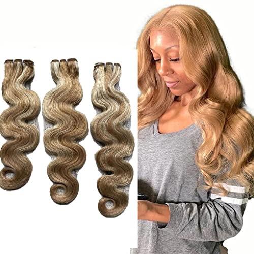 Human Hair Extensions Ombre Human Hair Bundles P27/613 Body Wave Bundles 8a Grade Blonde Two Tone Bundles For Women Double Weft Sew In Piano Color 16 18 20 Inch
