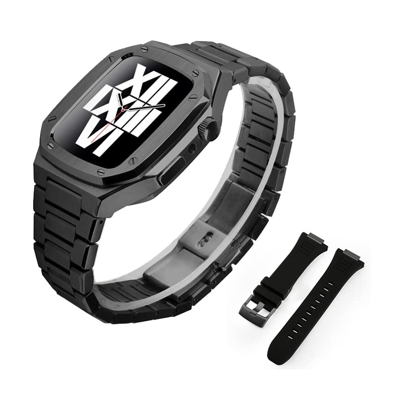 Bracelet en caoutchouc et boîtier Apple Watch 45mm 44mm kit modification iWatch