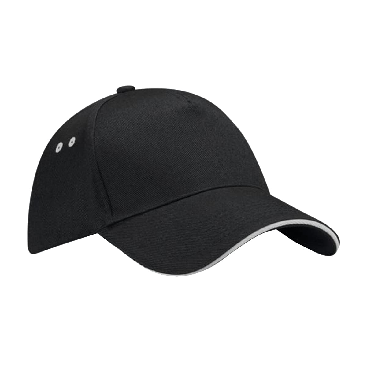 Beechfield Unisex Ultimate 5 Panel Contrast Baseball Cap with Sandwich Peak/Headwear (One Size) (Black/Light Grey)