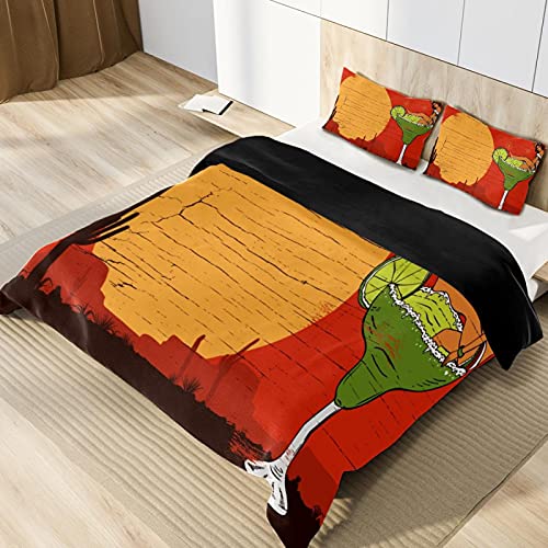 Duvet Covers Set King Mexican Girl In Cocktail - Soft And Breathable Microfiber Comforter Bedding Set With Zipper Closure For Kids Women Men, 1 Duvet Cover 2 Pillowcase #TOP1