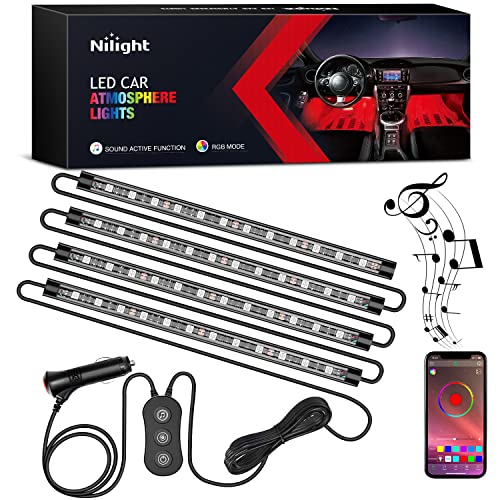 Nilight RGB LED Car Interior Stripe Light with APP Control Multic...