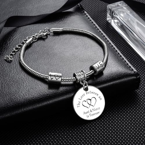 YEEQIN Aunt Gifts From Niece Bracelet Jewelry - The Love Between an Aunt and Niece Is Forever4