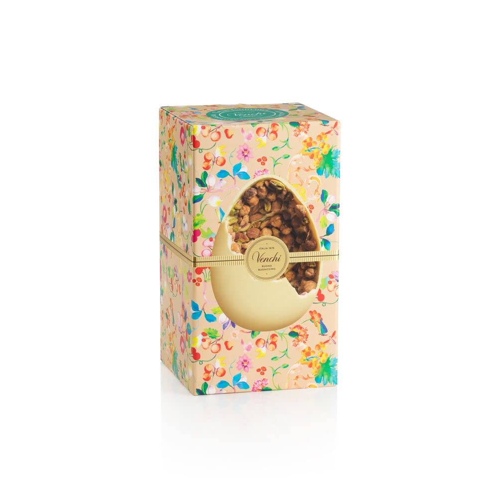 Venchi - Osterei Gran Gourmet Gesalzene weiße Schokolade - Osterei aus weißer Schokolade mit Piemonteser Haselnüssen g.g.A. und Überraschung, 500g - Geschenkidee zu Ostern - Glutenfrei…