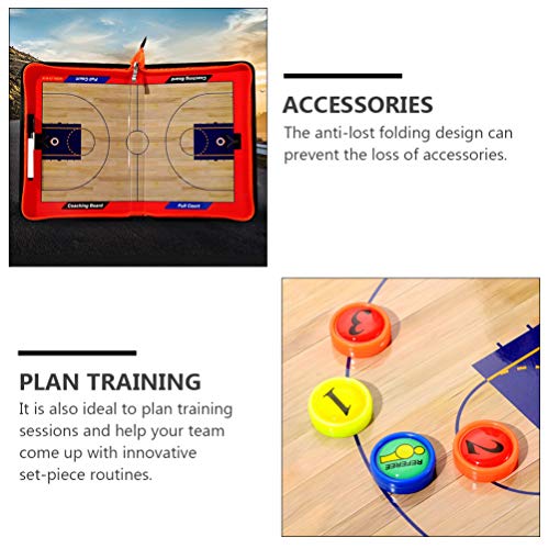BESPORTBLE Tábua de treinamento de basquete, prancheta tática magnética dobrável multifuncional, tab