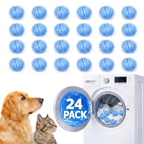 BOSVAL Bolas Atrapa Pelos para Lavadora Pack 24 | Elimina Pelos de Mascotas