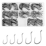 JSHANMEI 150pcs Baitholder Hooks Fishing Octopus Hooks with 2 Baitholder Barbs, Offset Circle Hooks Jig Fish Hooks Assorted Size, Tackle Box, for Freshwater Saltwater