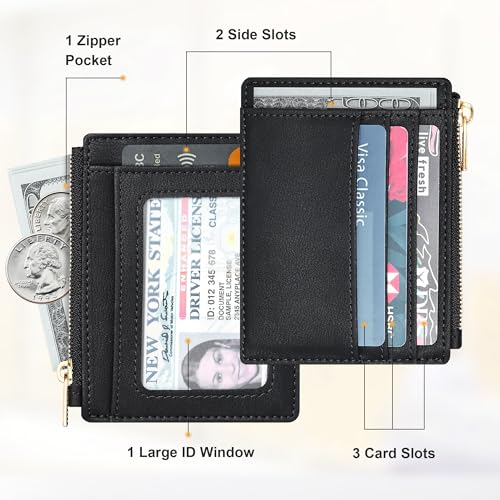 Image of Sodsay Card Case Slim Front Pocket Wallet for Women Credit Card Holder with Keychain | Slim, Front Pocket, Credit Card Holder, with Keychain