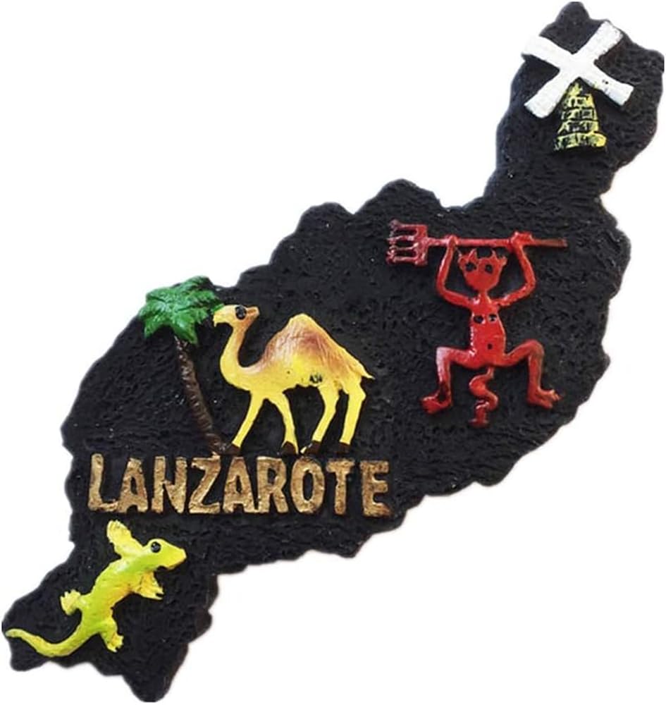 Muyu Magnet Multicolor Lanzarote Spain 3D Fridge Magnet Tourist Souvenir Gift,Home & Kitchen Decoration Magnetic Sticker,Lanzarote Spain Refrigerator Magnet