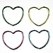 Unique Shiny Plastic Heart Bracelets - Assorted Colors, Child Size, 12 Pcs