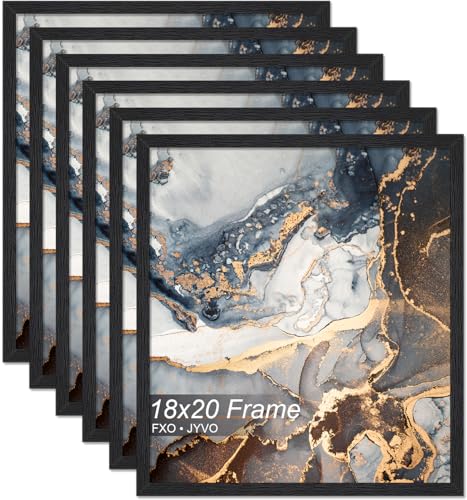 Fxojyvo 18x20 Picture Frame Set of 6 Black Engineered Wood Wall Hanging