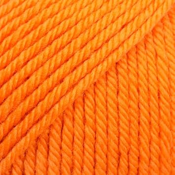 Drops Daisy 100% Merino Wool Yarn for Knitting and Crocheting, 3 or Light, DK, Leight Worsted Weight, 1.8 oz 120 Yards per Ball 1 * 50g 23 Orange