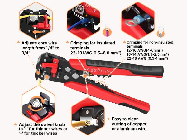 Miniatura 21 de Kuject - Kit de conectores de alambre para soldadura termorretráctil, todo en uno, pelacables, pistola de calor, 2000 conectores a tope de palo de