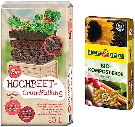 Universal Bio HochbeetGrundfüllung 60 Liter & Bio KompostErde 50