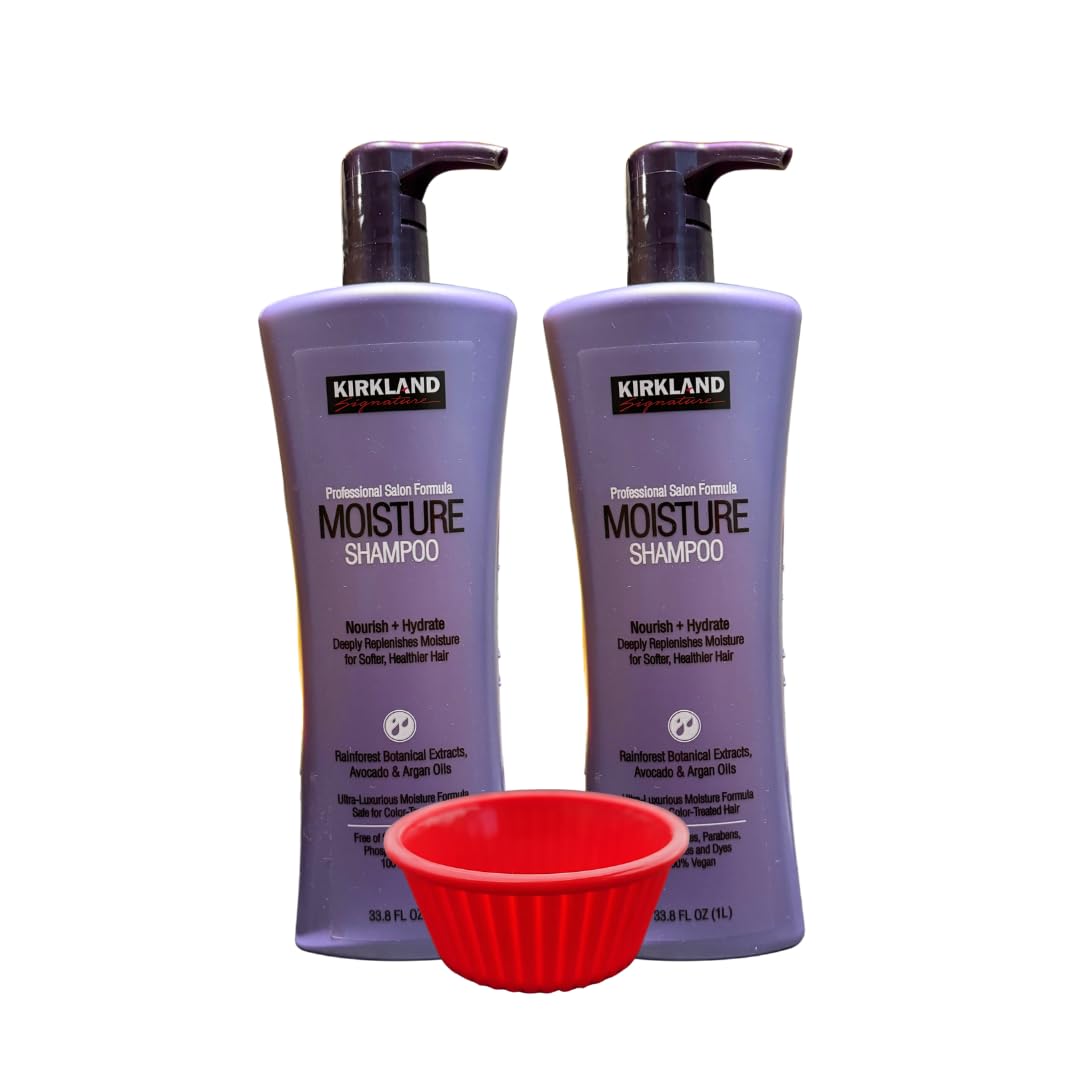cup (1 PCS) Bundle with Professional Salon Formula Moisture Shampoo 33.8fl oz 1 litter (Two Bottles). compatible with Kirkland Signature