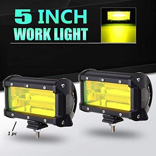 Zimba 5 Inch 24 CREE YELLOW LED Fog Light Offroad Driving Flood Lamp