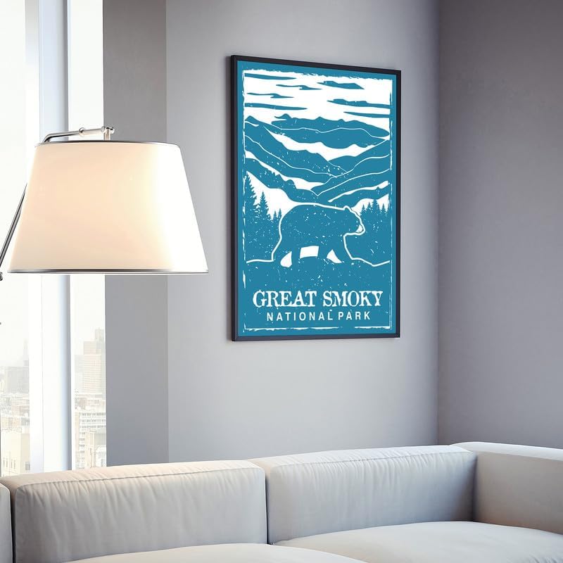 Miniatura 2 de Póster de Parque Nacional Humeante, grandes impresiones artísticas de pared de parques nacionales ahumados, póster de viaje retro de Tennessee,